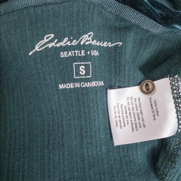 100% Cotton Emerald Henley with Velvet Trim - Picture 2 of 5